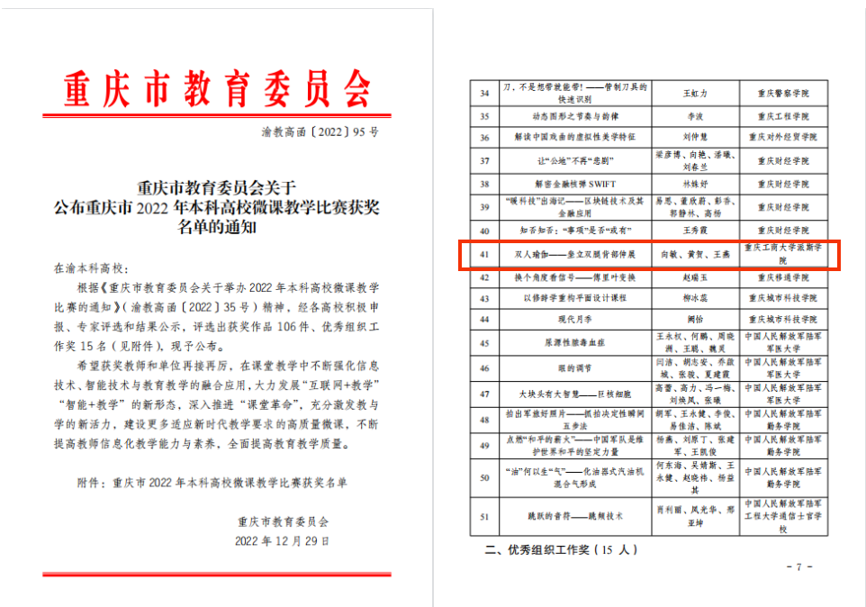 【喜報(bào)】我校教師獲2022年本科高校微課教學(xué)比賽三等獎(jiǎng)