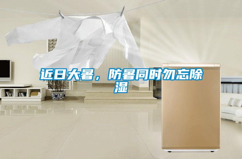 近日大暑，防暑同時勿忘除濕
