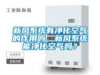 企業新聞新風系統有凈化空氣的作用嗎，新風系統能凈化空氣嗎？