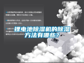 行業新聞鋰電池除濕機的除濕方法有哪些？