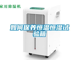 知識百科如何保養恒溫恒濕試驗箱