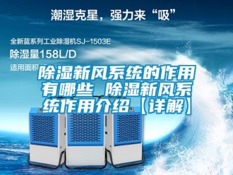行業(yè)新聞除濕新風系統(tǒng)的作用有哪些 除濕新風系統(tǒng)作用介紹【詳解】